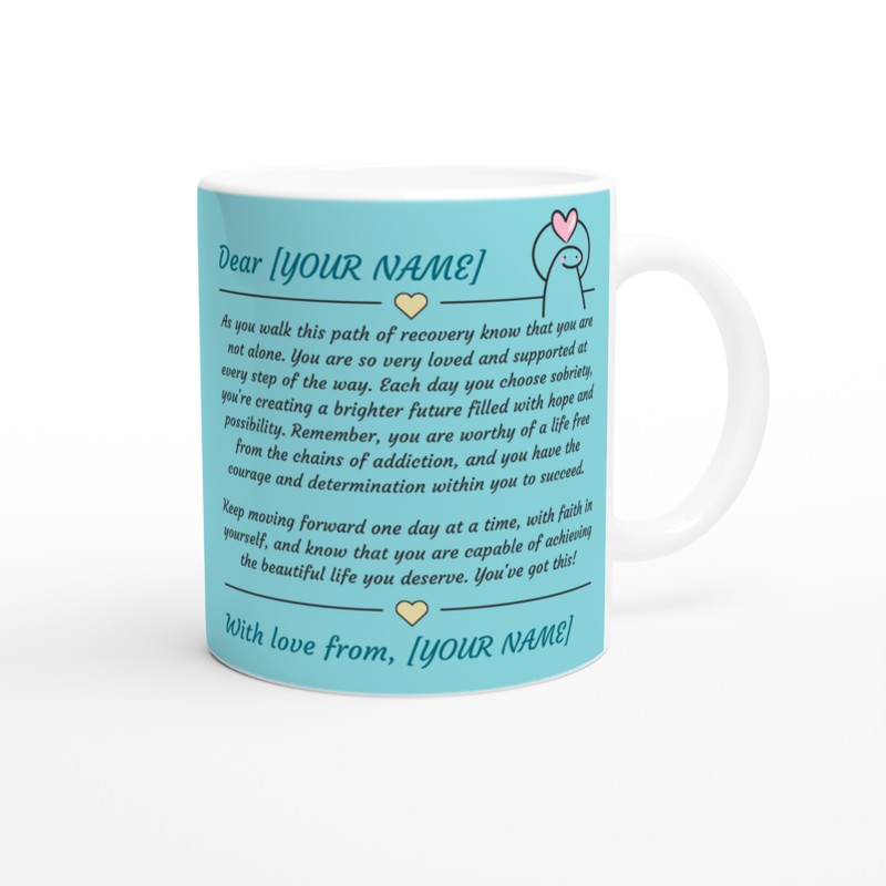 Personalised Letter to a Loved One in Recovery (Blue) – Mugs