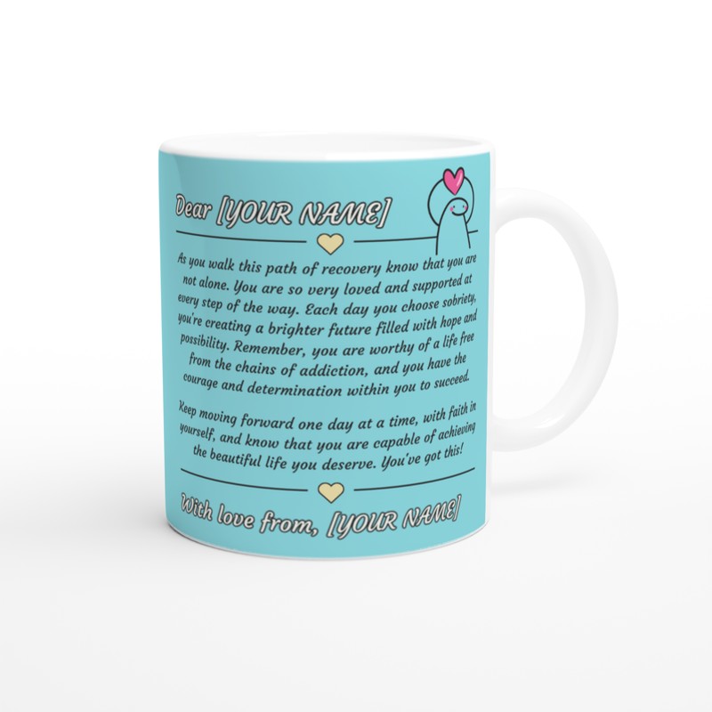 Personalised Letter to a Loved One in Recovery (Blue & Pink) – Mugs