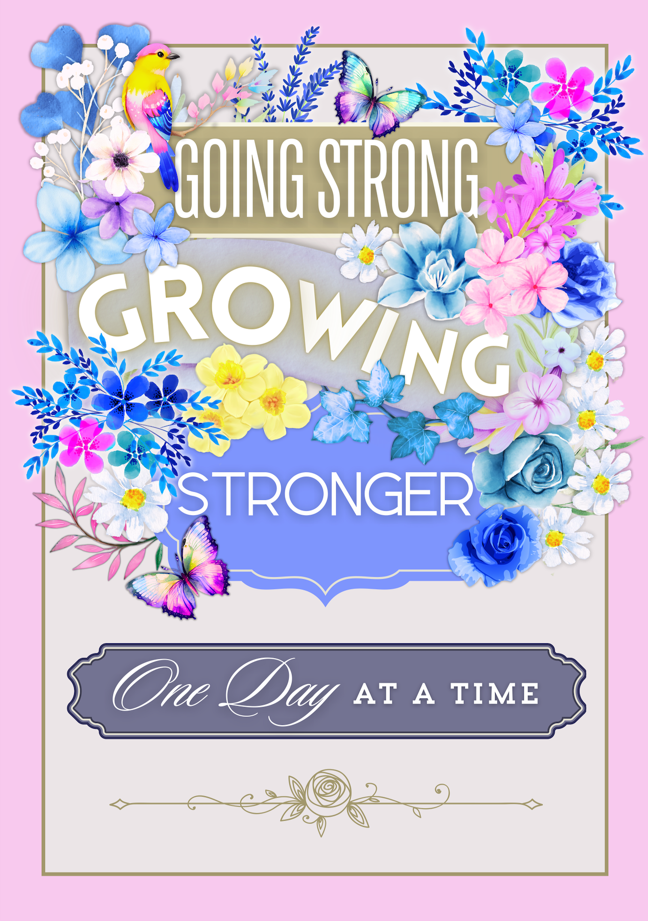 Going Strong, Growing Stronger (White & Beige) – Wall Art