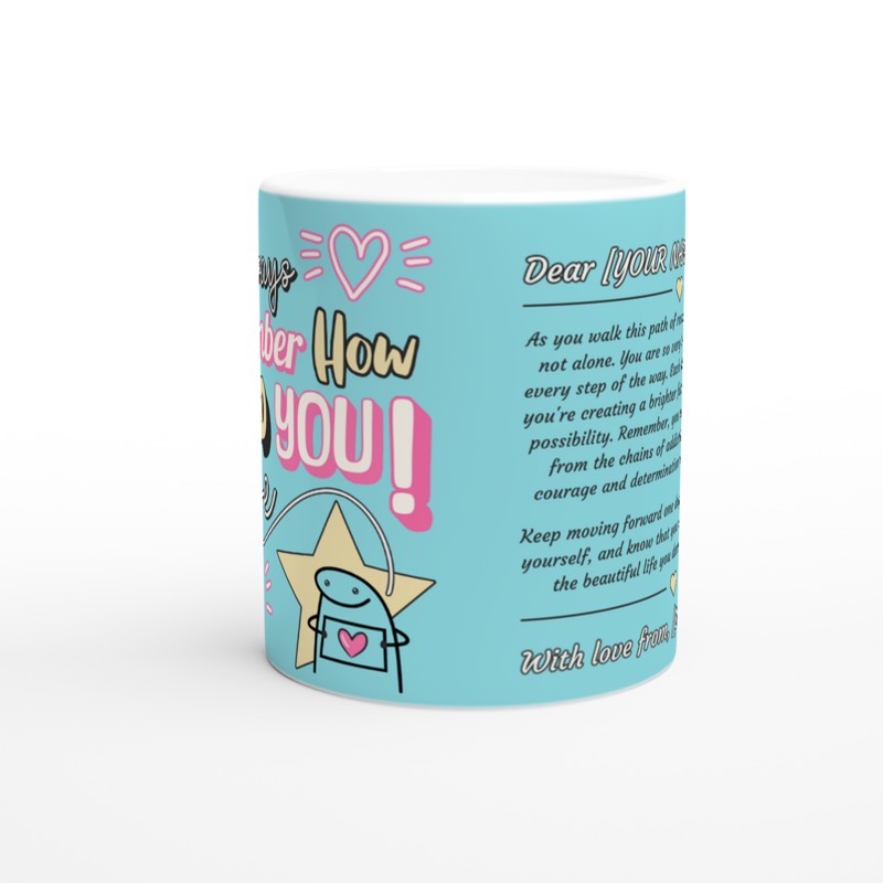 Personalised Letter to a Loved One in Recovery (Blue & Pink) – Mugs