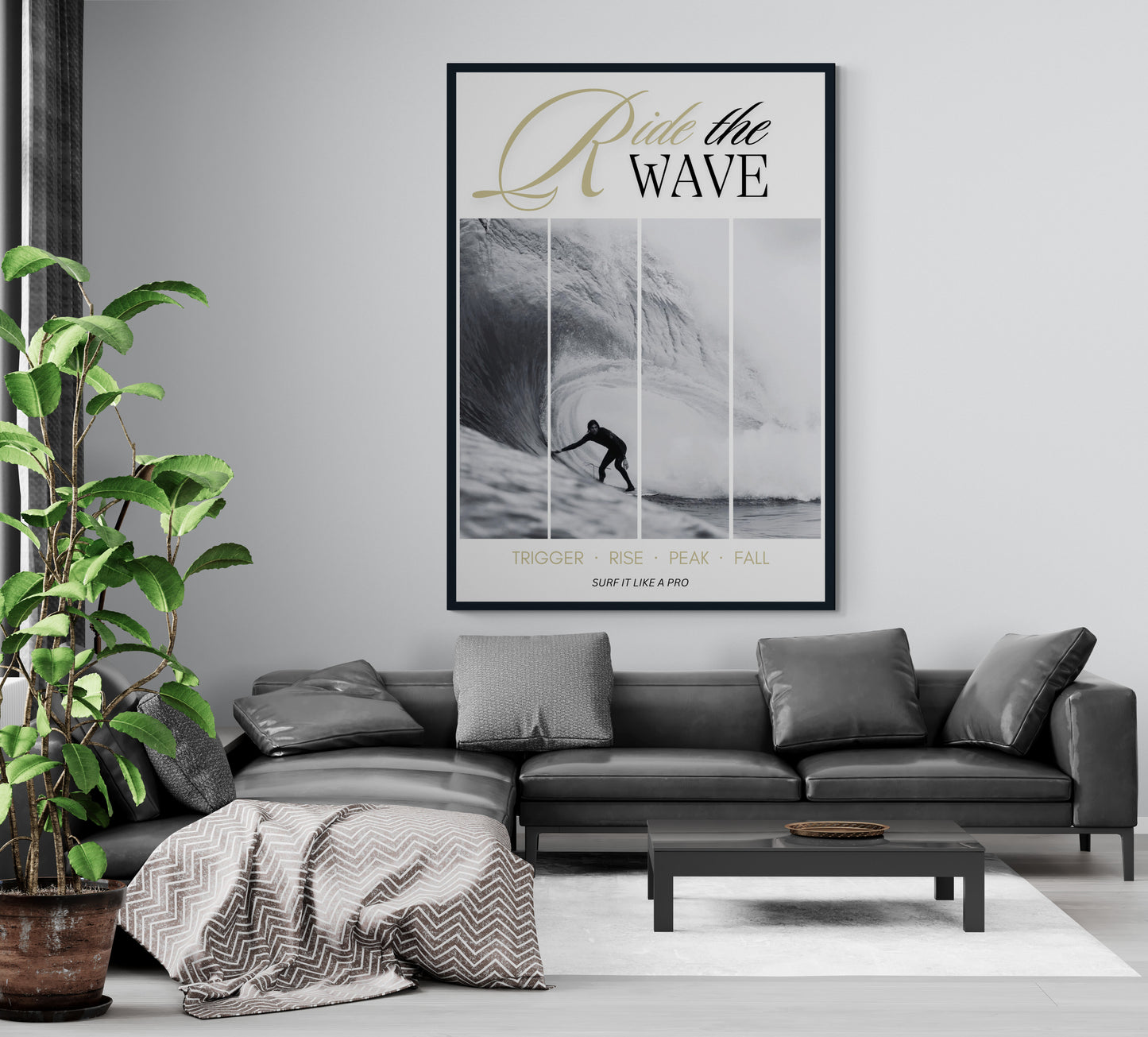 Ride The Wave (Gold) – Wall Art