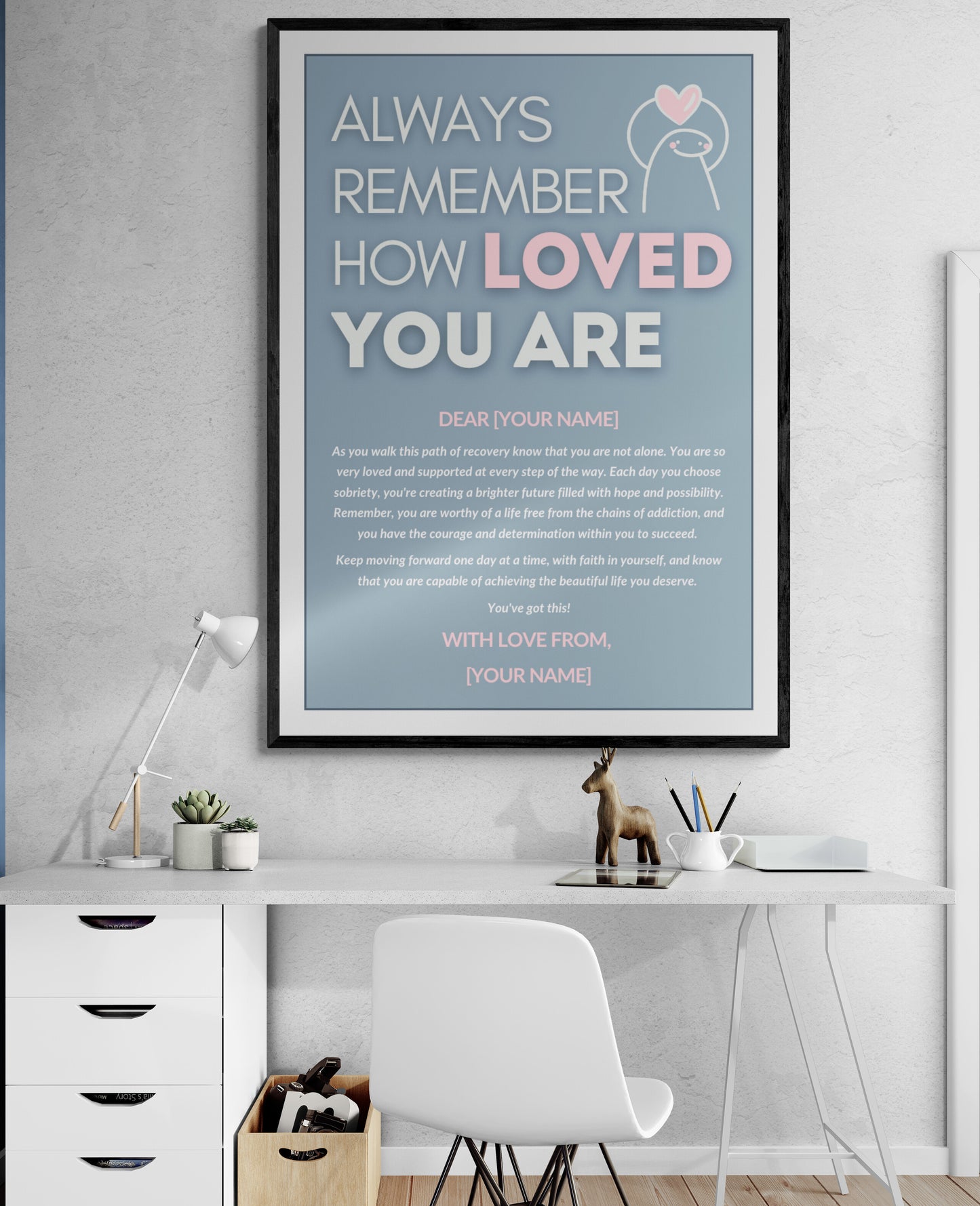 Personalised 'Always Remember How Loved You Are' (Pink) – Wall Art